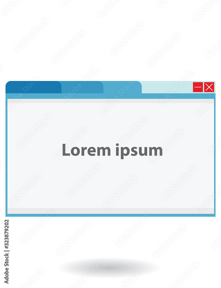 Object icon windows web browser with tap t on isolated white background. Object icon windows web browser with tap t on isolated white background.