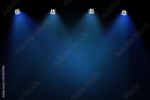 The concert on stage background with flood lights 