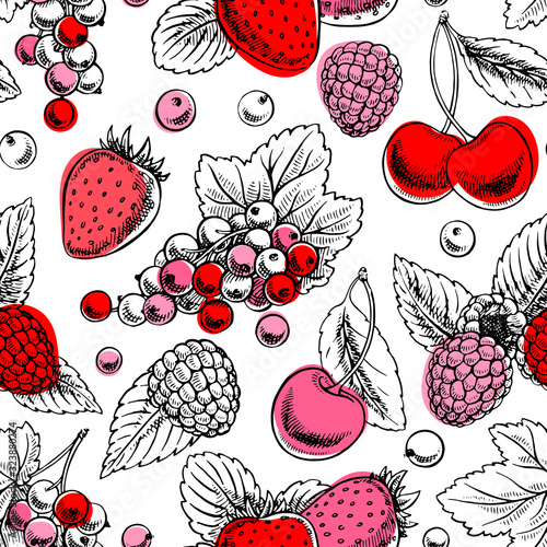 Seamless different berries