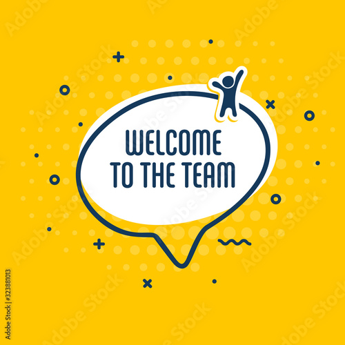 Welcome to the team design on yellow background