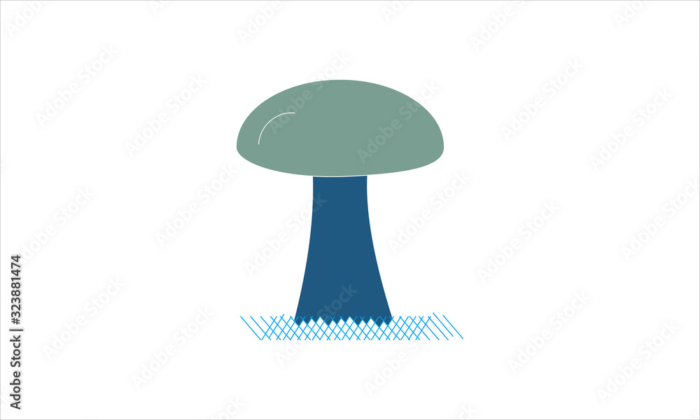 Fototapeta premium Tubular mushroom icon for nature and culinary purposes