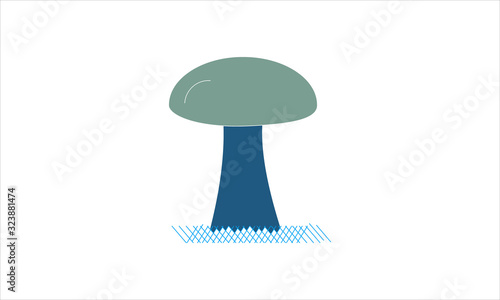 Tubular mushroom icon for nature and culinary purposes