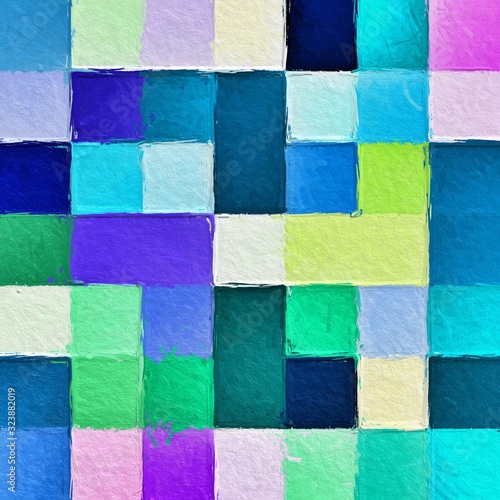 Colorful square pattern with a rough texture background. Background texture wall and have copy space for text. Picture for creative wallpaper or design art work.