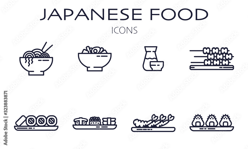 Icon Set for Japanese Restaurant