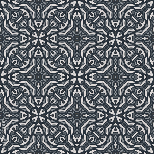 Creative color abstract geometric pattern in black and white, vector seamless, can be used for printing onto fabric, interior, design, textile, pillows.