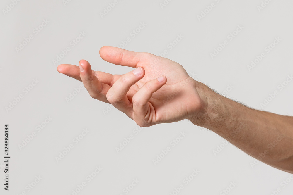 Man Hand Symbol with isolated white background