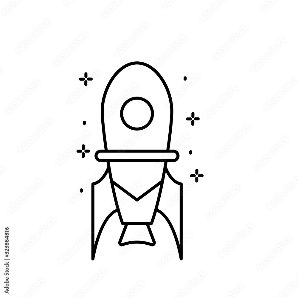 Spaceship icon. Simple line, outline vector of rocket icons for ui and ux, website or mobile application Spaceship icon. Simple line, outline vector of rocket icons for ui and ux, website or mobile application