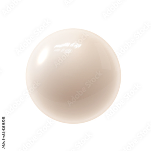 White Ivory Billiard Ball realistic vector illustration isolated on a white background