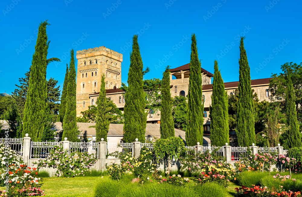 Fototapeta premium Garden and guesthouse at Tbilisi Cathedral in Georgia