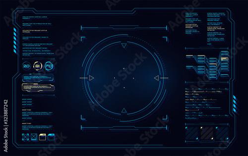 Set of Sci Fi Modern User Interface Elements. Futuristic Abstract HUD. Good for game UI. Vector Illustration EPS10