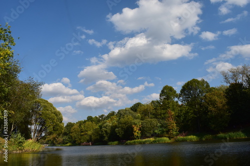 landscape with river and blue sky