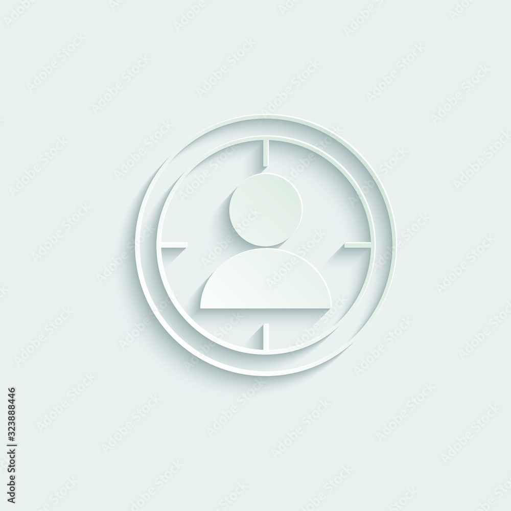 paper Target audience icon. user icon. Aim people icon paper Target audience icon. user icon. Aim people icon
