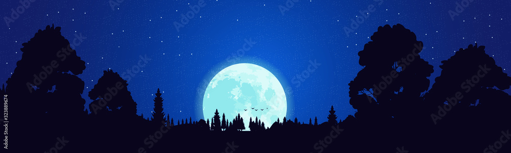 moonrise panama at night behind the forests moonrise panama at night behind the forests