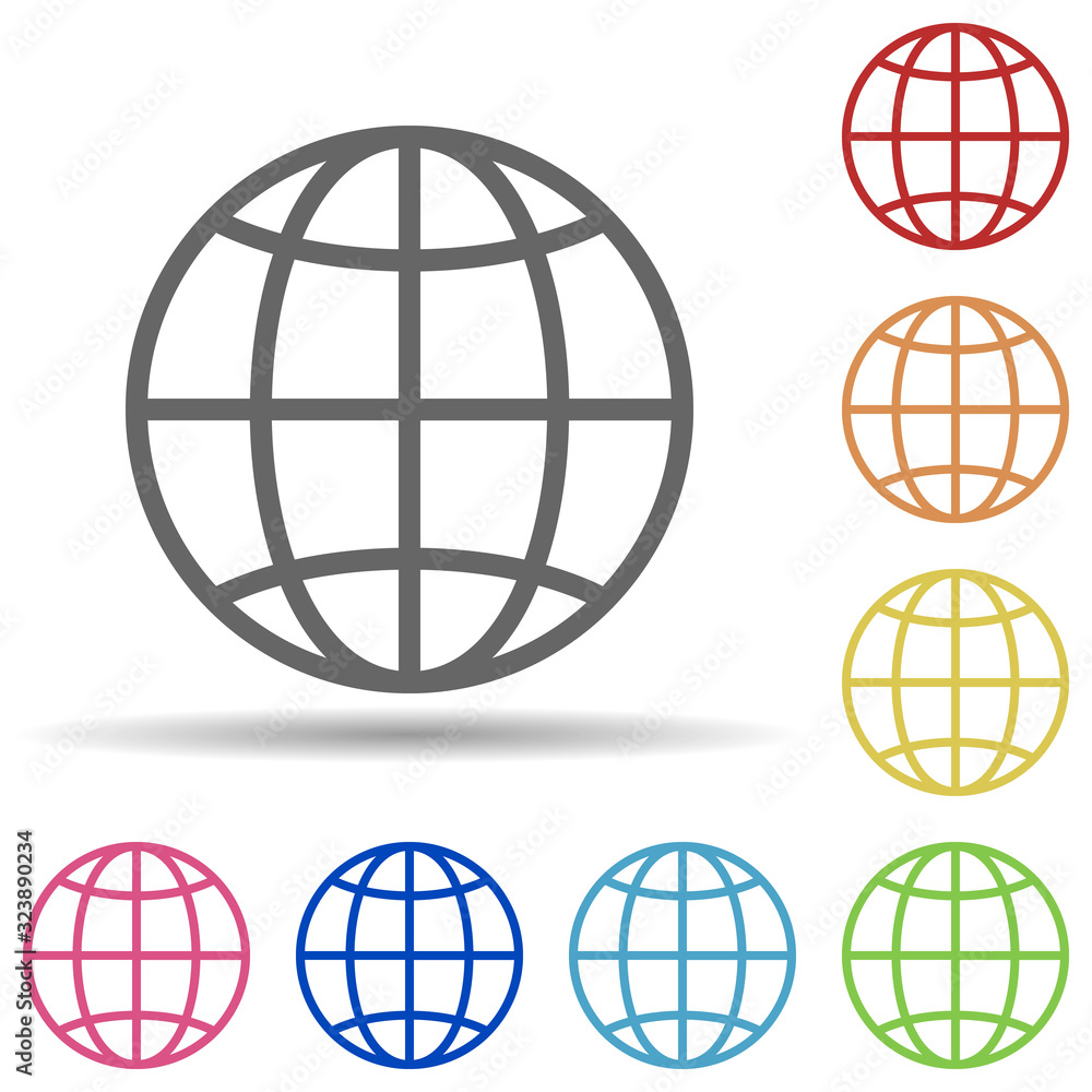 Obraz Globe in multi color style icon. Simple thin line, outline vector of science icons for ui and ux, website or mobile application
