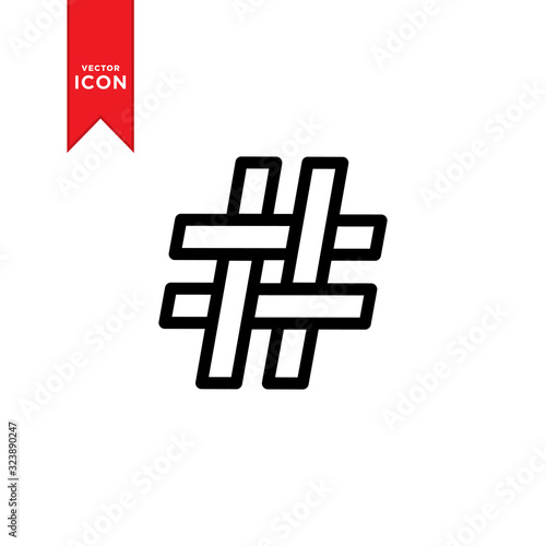 Hashtag icon vector. Hashtag mark design icon. Trendy design on white background.