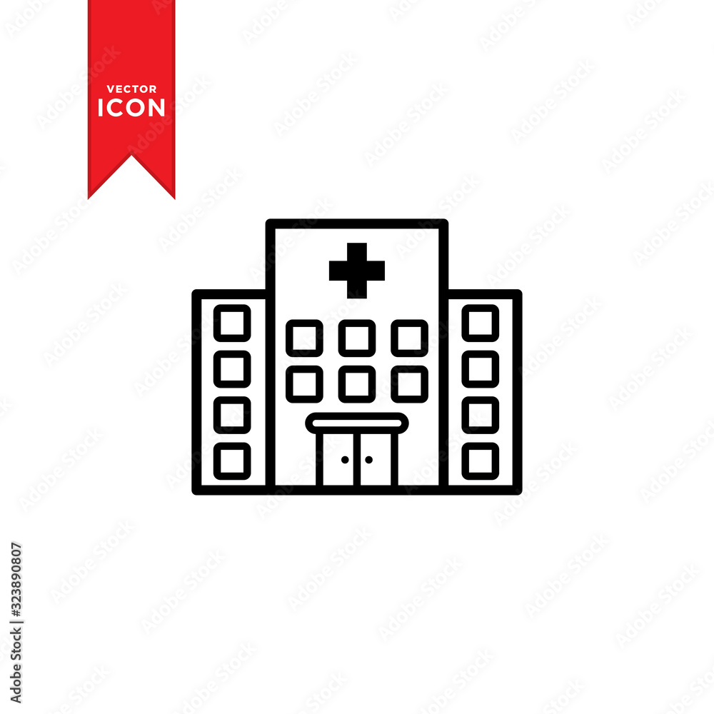 Hospital icon vector. Simple design on trendy icon. Hospital icon vector. Simple design on trendy icon.