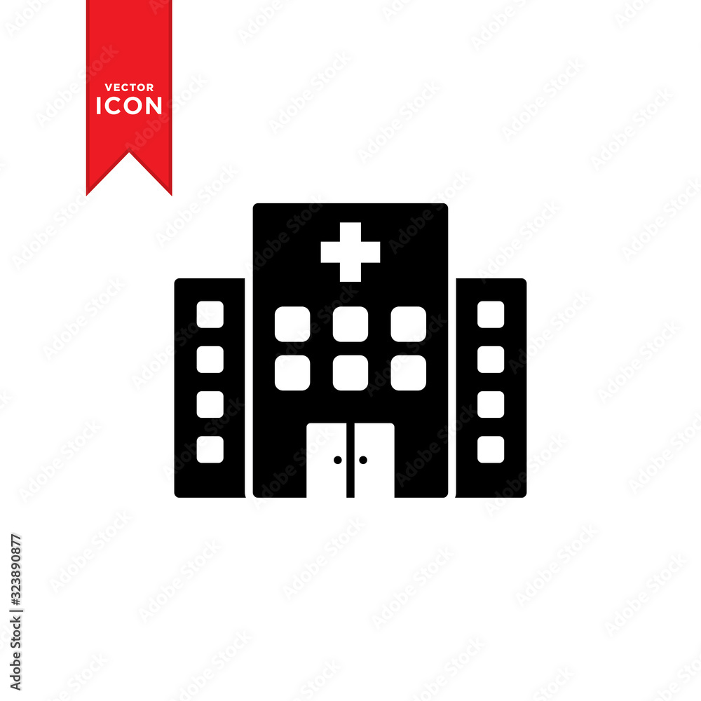 Hospital icon vector. Simple design on trendy icon. Hospital icon vector. Simple design on trendy icon.