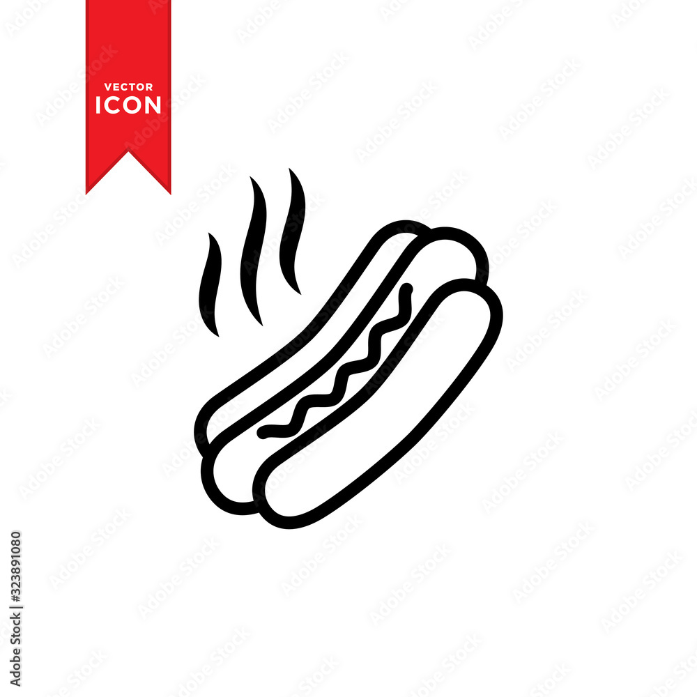 Hot dog icon vector. Simple design on trendy icon. Hot dog icon vector. Simple design on trendy icon.