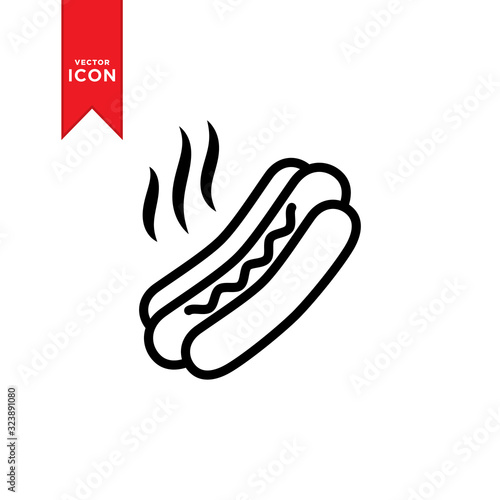 Hot dog icon vector. Simple design on trendy icon.