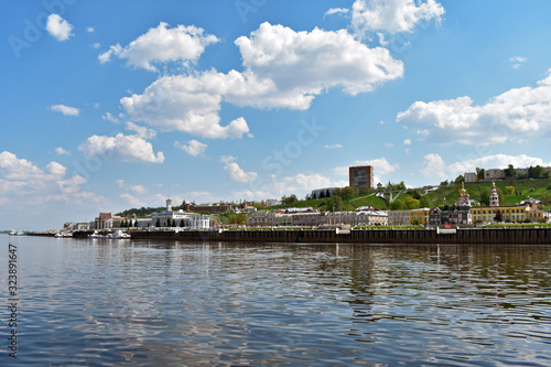 panorama of Nizhny Novgorod and the Kremlin. view from the water. Russia © Igor