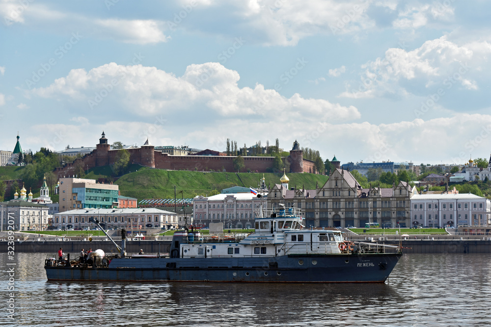 panorama of Nizhny Novgorod and the Kremlin. view from the water. Russia