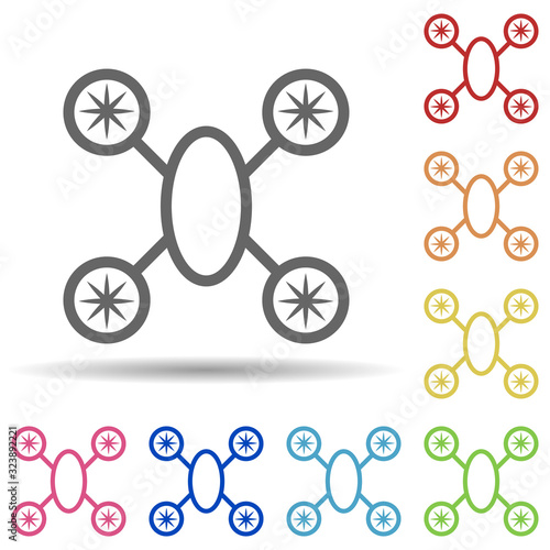 Quadrupter in multi color style icon. Simple thin line, outline vector of science icons for ui and ux, website or mobile application