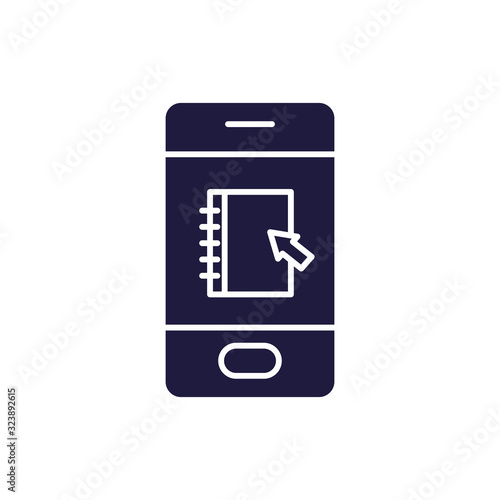 Isolated ebook and smartphone silhouette style icon vector design