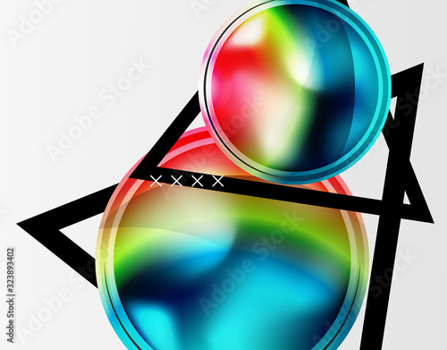 Wallpaper Mural Abstract background - glossy glass bubbles, abstract sphere shapes. Vector Illustration For Wallpaper, Banner, Background, Card, Book Illustration, landing page Torontodigital.ca