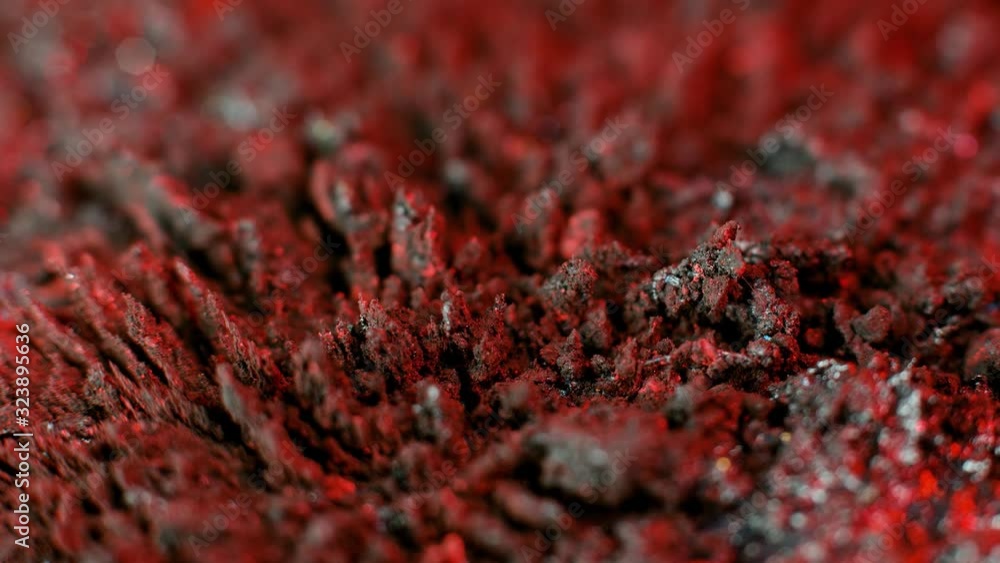 Magnetic pink Iron Filings moved by magnet force Magnetic pink Iron Filings moved by magnet force