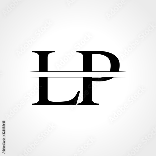 Initial LP letter Logo Design vector Template. Abstract Black Letter LP logo Design