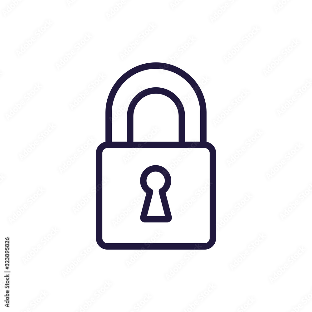 Isolated padlock line style icon vector design Isolated padlock line style icon vector design