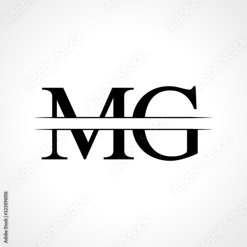 Initial MG letter Logo Design vector Template. Abstract Black Letter MG logo Design