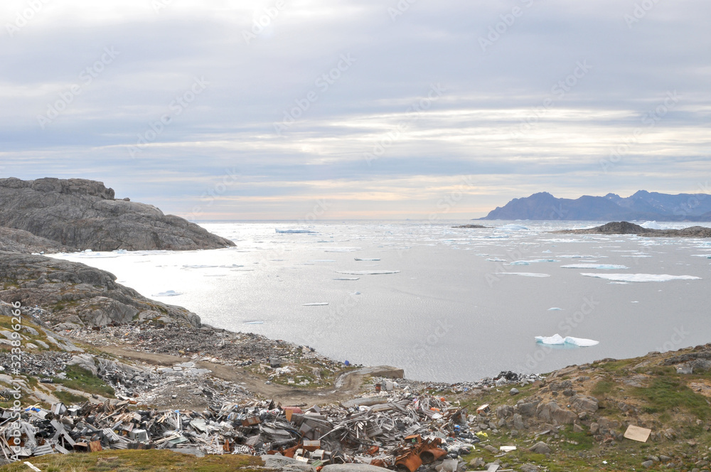 Dump site in Kulusuk in east Greenland