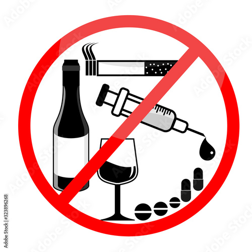 No Smoking, Alcohol and Drugs sticker