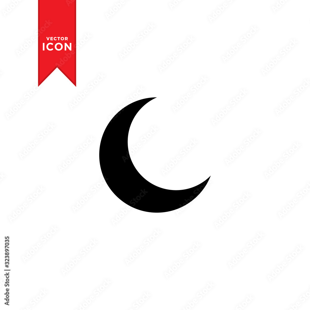 Moon icon vector. Moon an star icon. Logo illustration on white background. Flat design style. Moon icon vector. Moon an star icon. Logo illustration on white background. Flat design style.