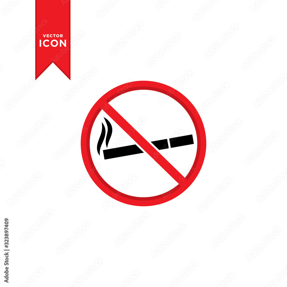 No smoking sign icon vector. Trendy design on white background. No smoking sign icon vector. Trendy design on white background.