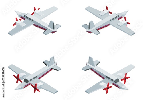 private jet with propellers expensive isometric
