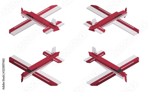 single engine plane isometric working fleet