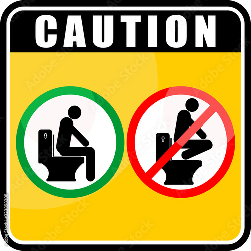 no, and permit toilet signs