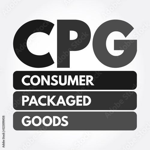 CPG - Consumer Packaged Goods acronym, business concept background