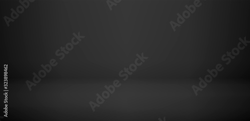 Realistic studio wall, minimal 3d shelf. Floor, horizontal realistic empty shelf in vector background.