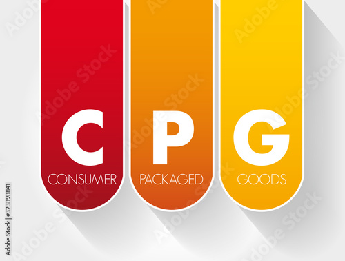 CPG - Consumer Packaged Goods acronym, business concept background