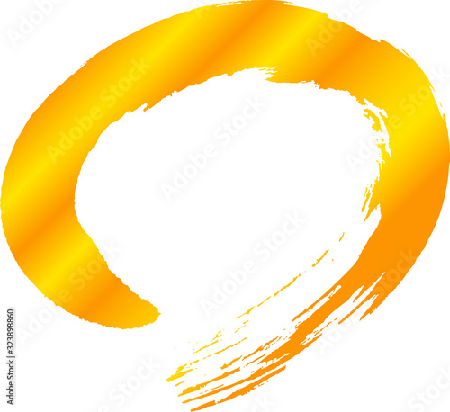 楕円　金　筆文字