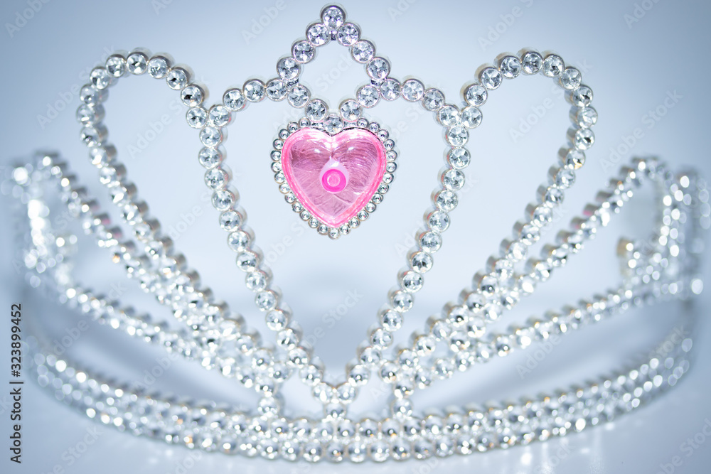 Silver princess crown on the white background Silver princess crown on the white background