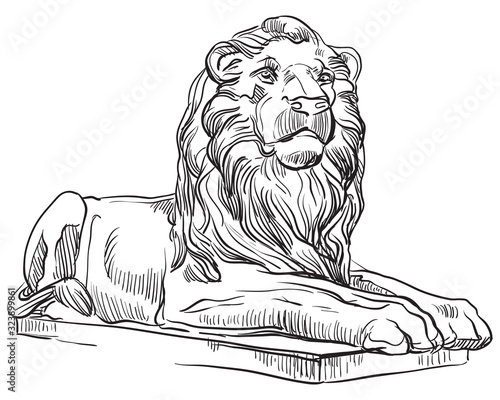 Vector stone lion 3