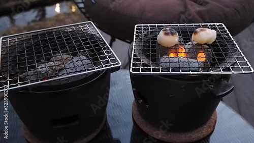 七輪で焼くお餅