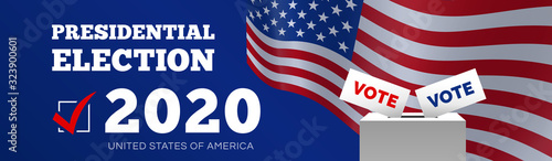 USA presidential election 2020 american vote background banner design photo