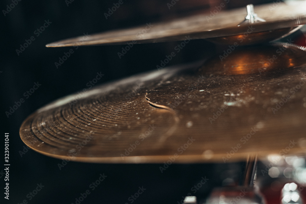 Closeup of cymbals, cymbals for drums Closeup of cymbals, cymbals for drums