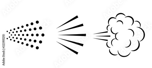 Spray cloud icons set