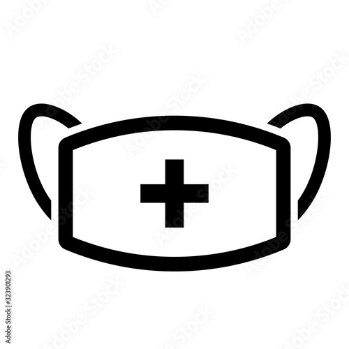 Flu medical mask vector icon